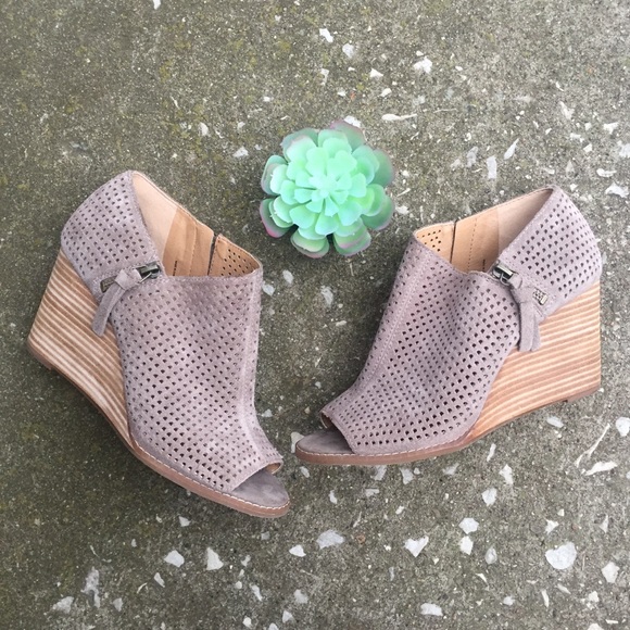 Lucky Brand Shoes - Lucky Brand | Open toe Stacked heel Suede Wedges!